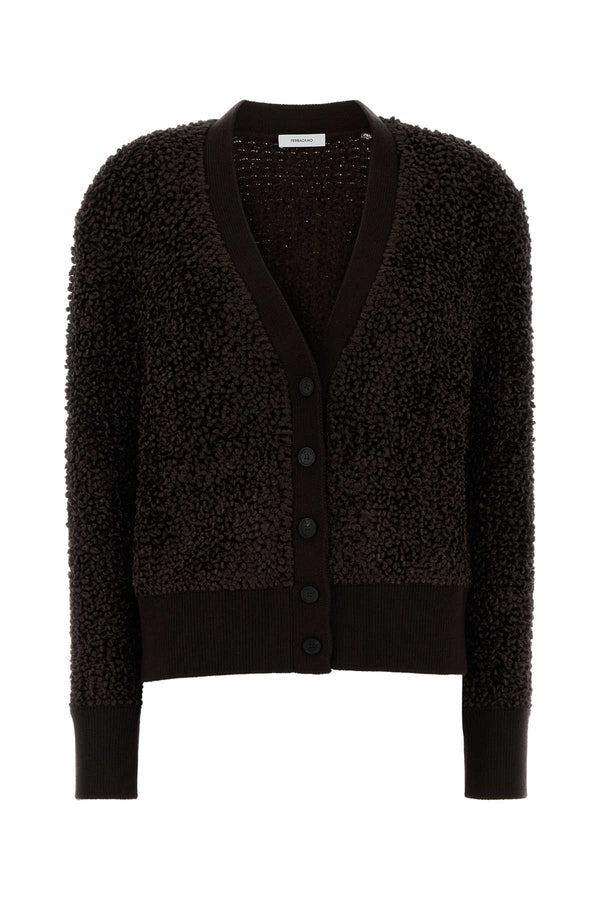 Ferragamo 81% Viscose 11% Cotton 8% Polyester cardigan in black