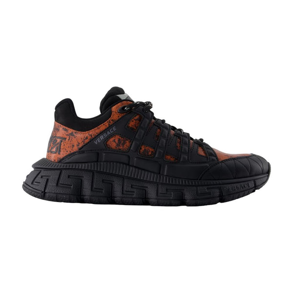 Versace Calfskin sneaker in black