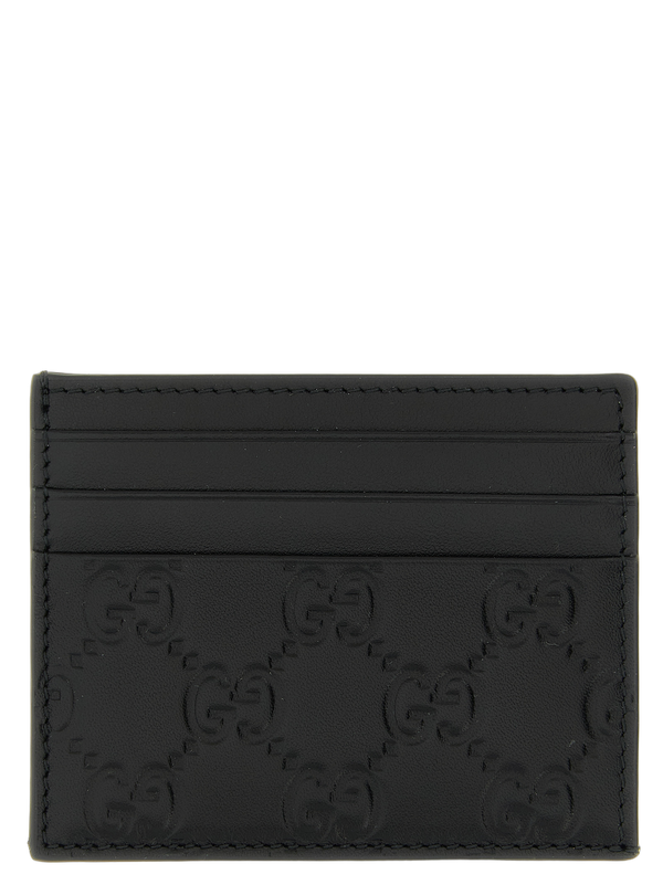 Gucci 100% calfskin leather card case in black