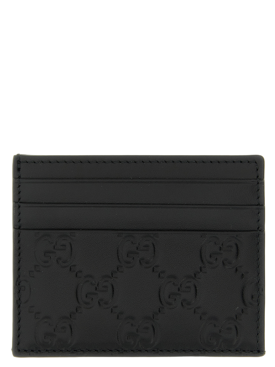 Gucci 100% calfskin leather card case in black