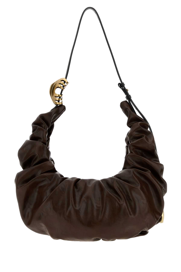 Brown Synthetic Leather Grab-D Shoulder Bag T2618 Borse A Mano