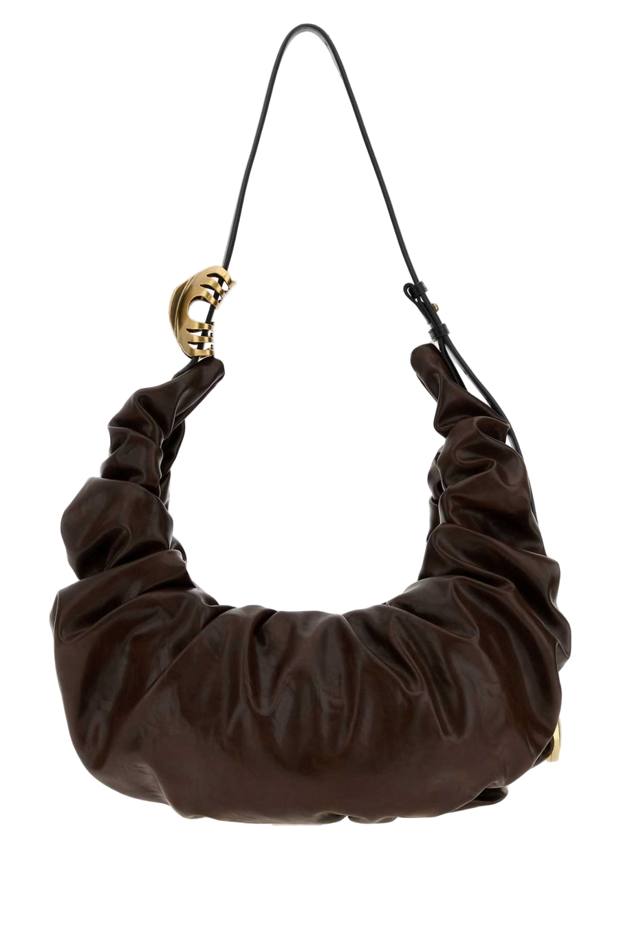 Brown Synthetic Leather Grab-D Shoulder Bag T2618 Borse A Mano