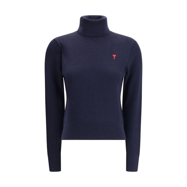 AMI Paris 100% Merino Wool sweater in navy