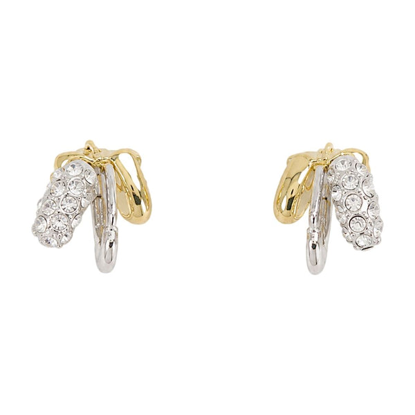 Stacked Rhinestone Earrings - Simone Rocha Metal Silver Jewelry-watches /