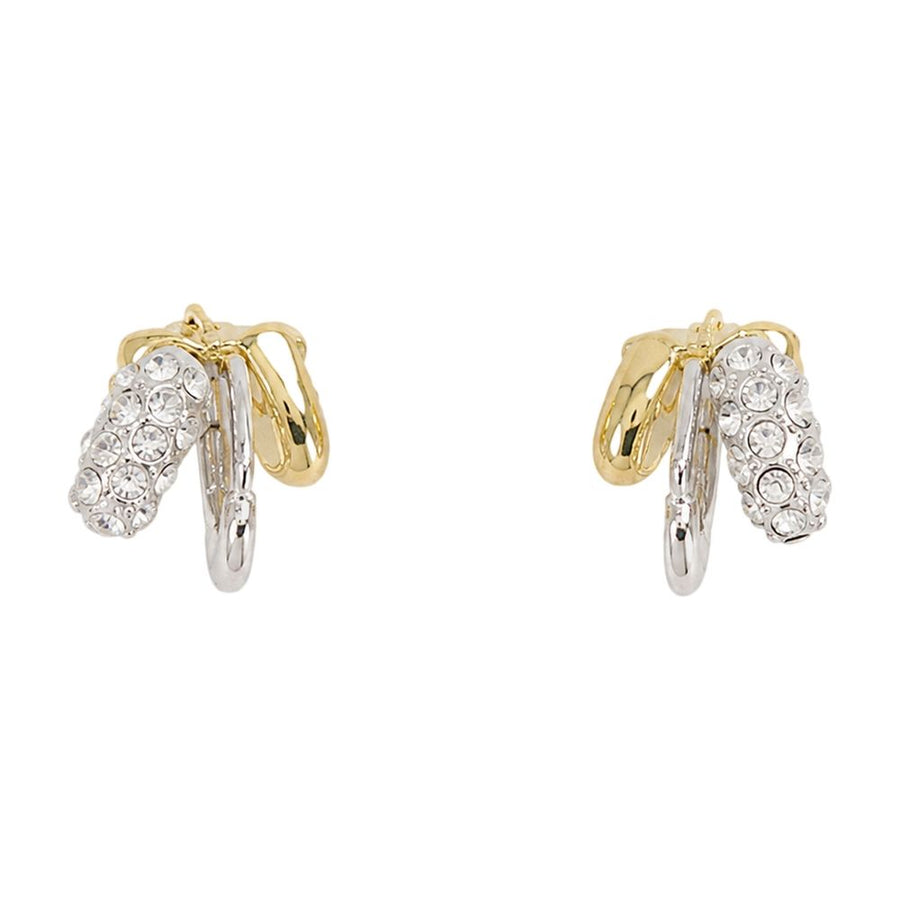 Stacked Rhinestone Earrings - Simone Rocha Metal Silver Jewelry-watches /