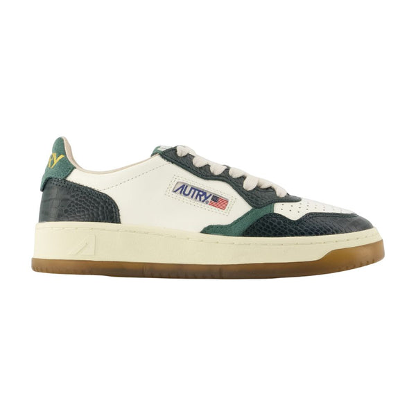 Medalist Low Sneakers - Autry Leather Green Calfskin Shoes /