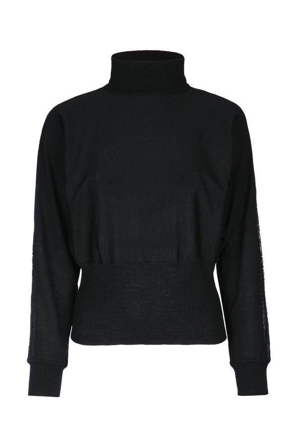 Mm Studio 100% Virgin wool sweater in black