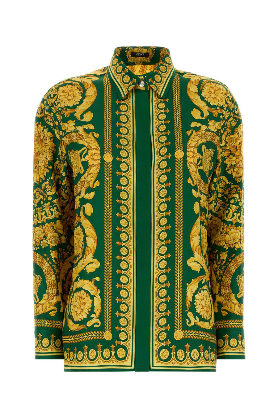 Versace Shirt Silk twill with silk lining shirt in green