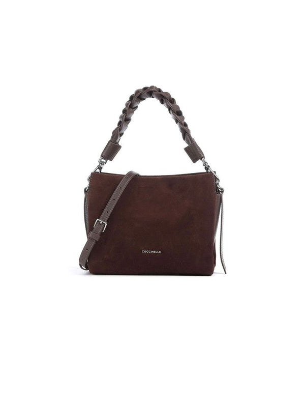 Coccinelle Suede Leather top handle bag in brown