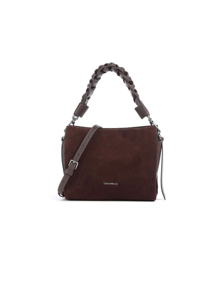 Coccinelle Suede Leather top handle bag in brown