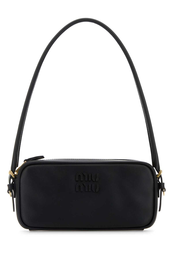 Miu Miu Exterior: 100% Leather shoulder bag in black