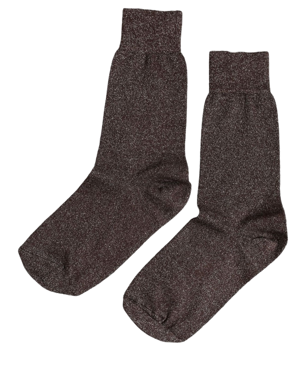 Dark Brown Viscose Mid Calf Accessory Socks Nylon Polyester Clothing