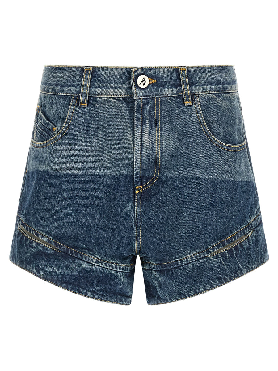 The Attico 100% cotton bermuda shorts in blue