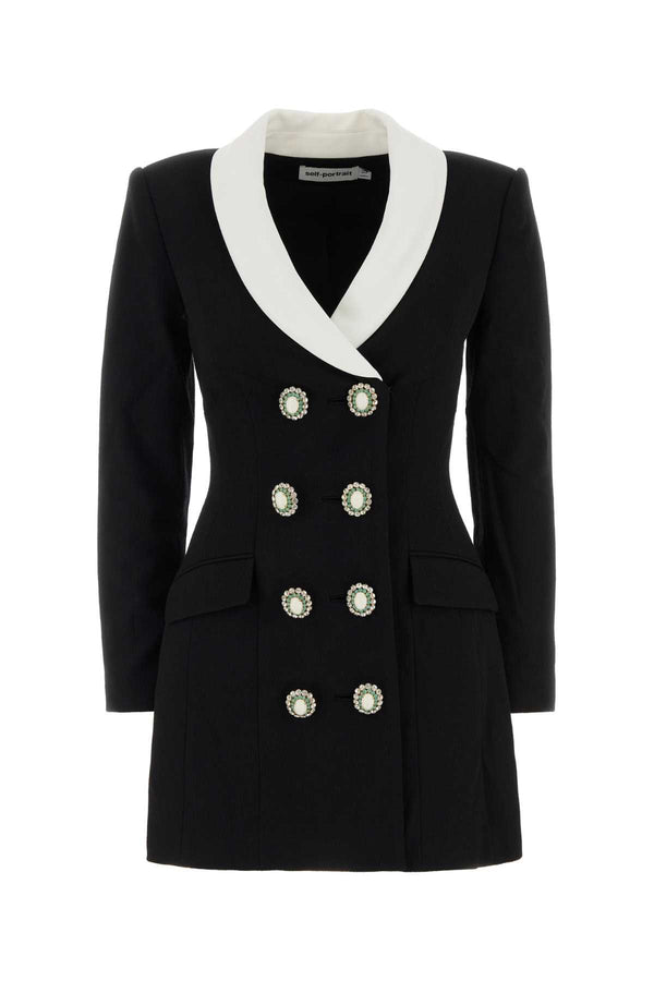 Black Tailored Blazer Mini Dress Abiti