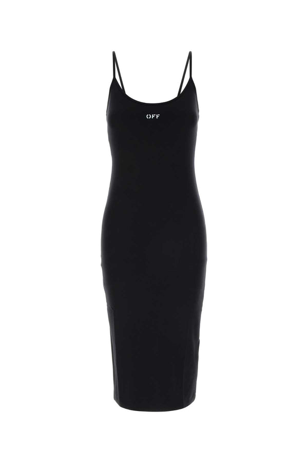 Off-White Stamp 87% Nylon dress in black