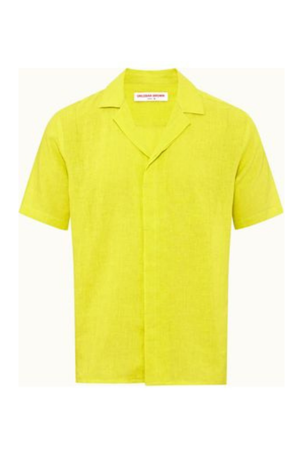 Orlebar Brown 100% Linen shirt in yellow