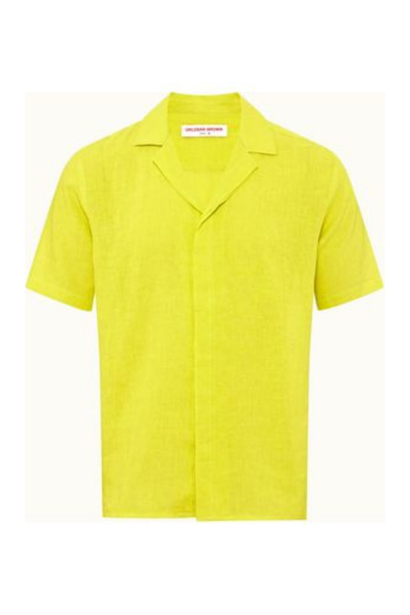 Orlebar Brown 100% Linen shirt in yellow