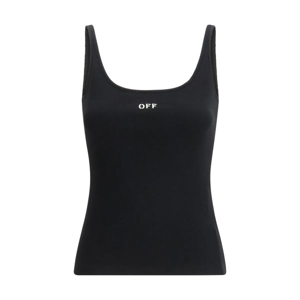 Off-White 98% Cotton tank top in black