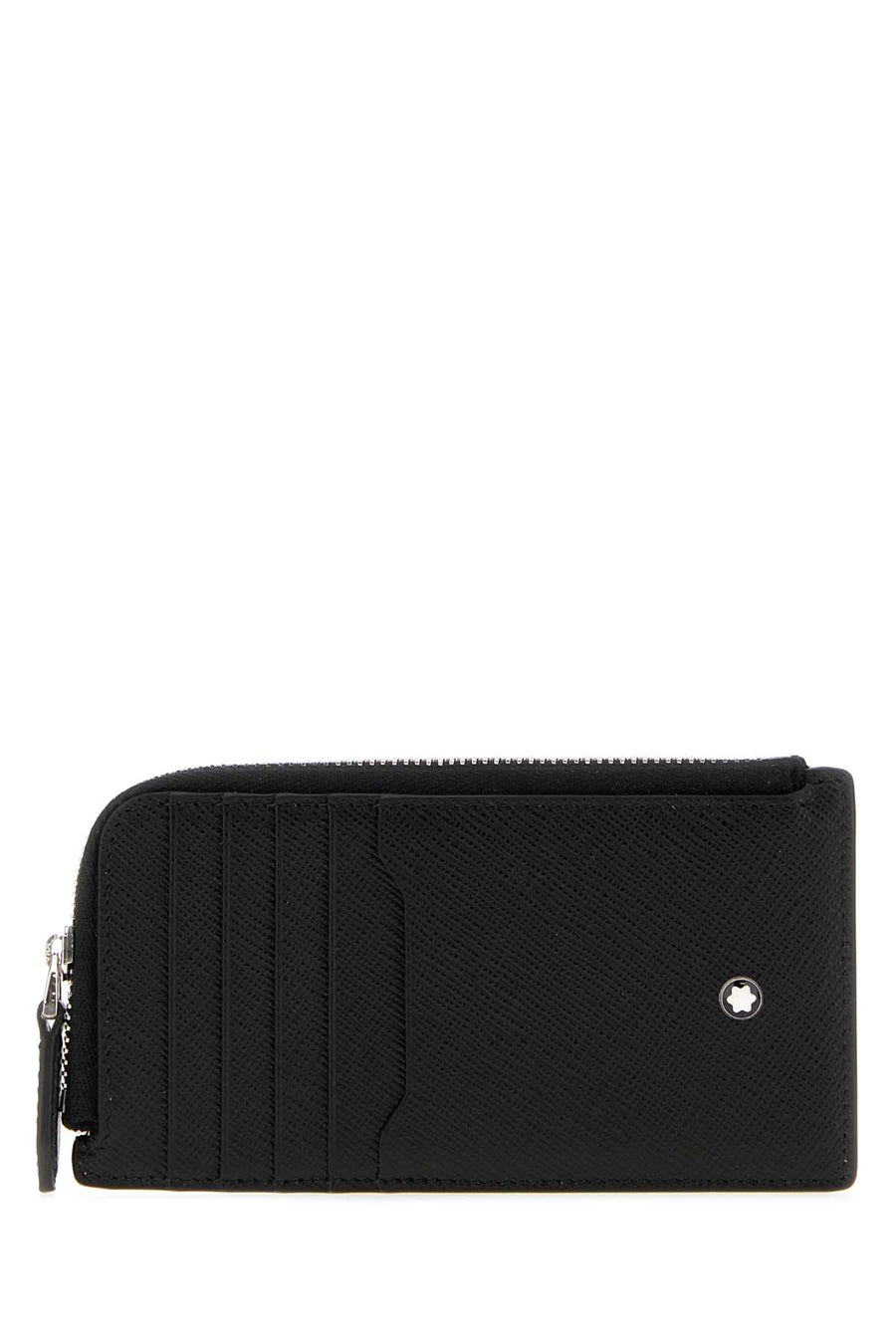 Black Leather Card Holder Portafogli
