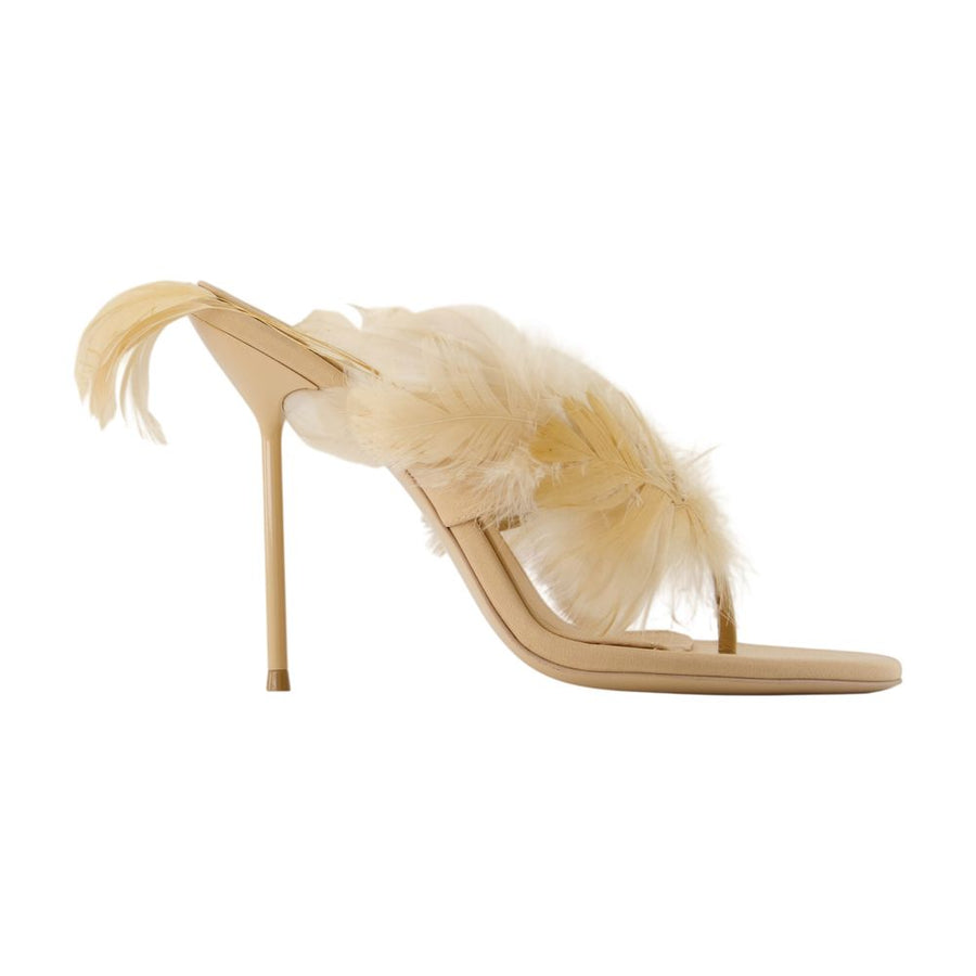 Lidia Sandals - Paris Texas Synthetic Beige Shoes / Mules