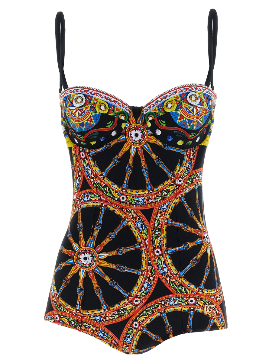 Multicolor Polyamide One-Piece Swimsuit Clothing