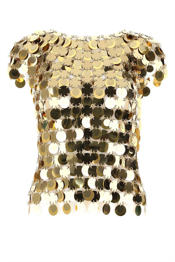 Rabanne 100% Plastic tank top in gold