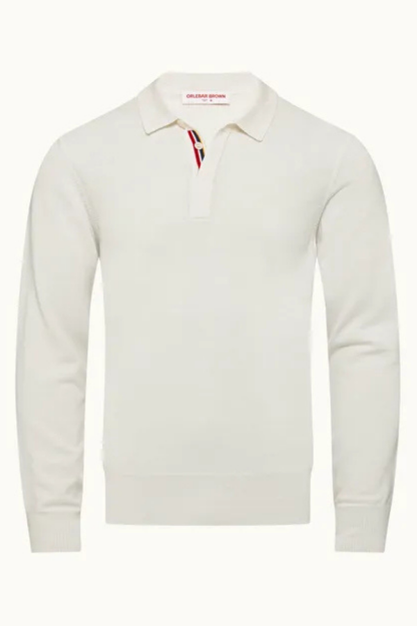 Orlebar Brown 100% Merino polo in white