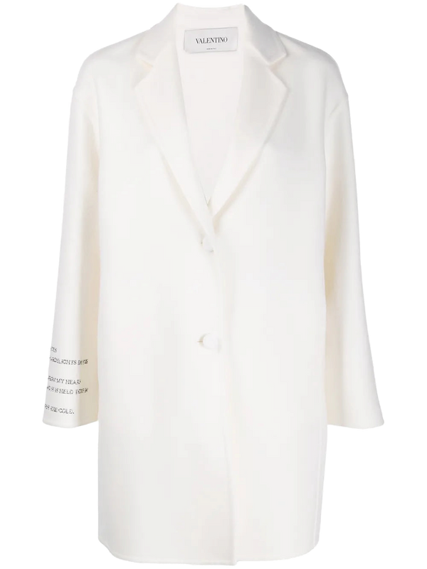 Valentino Wool and cashmere coat in white