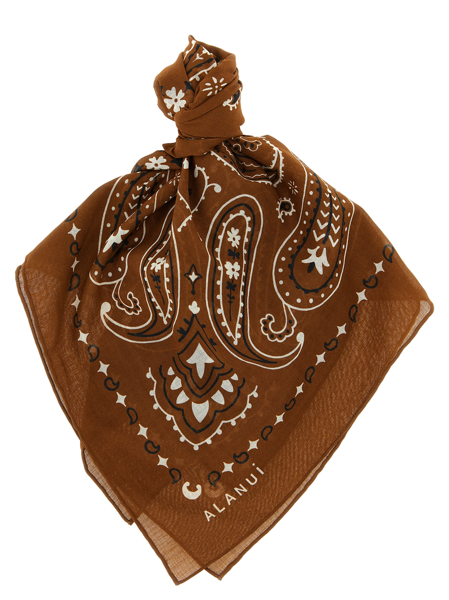 Alanui 100% Cotton scarf in brown