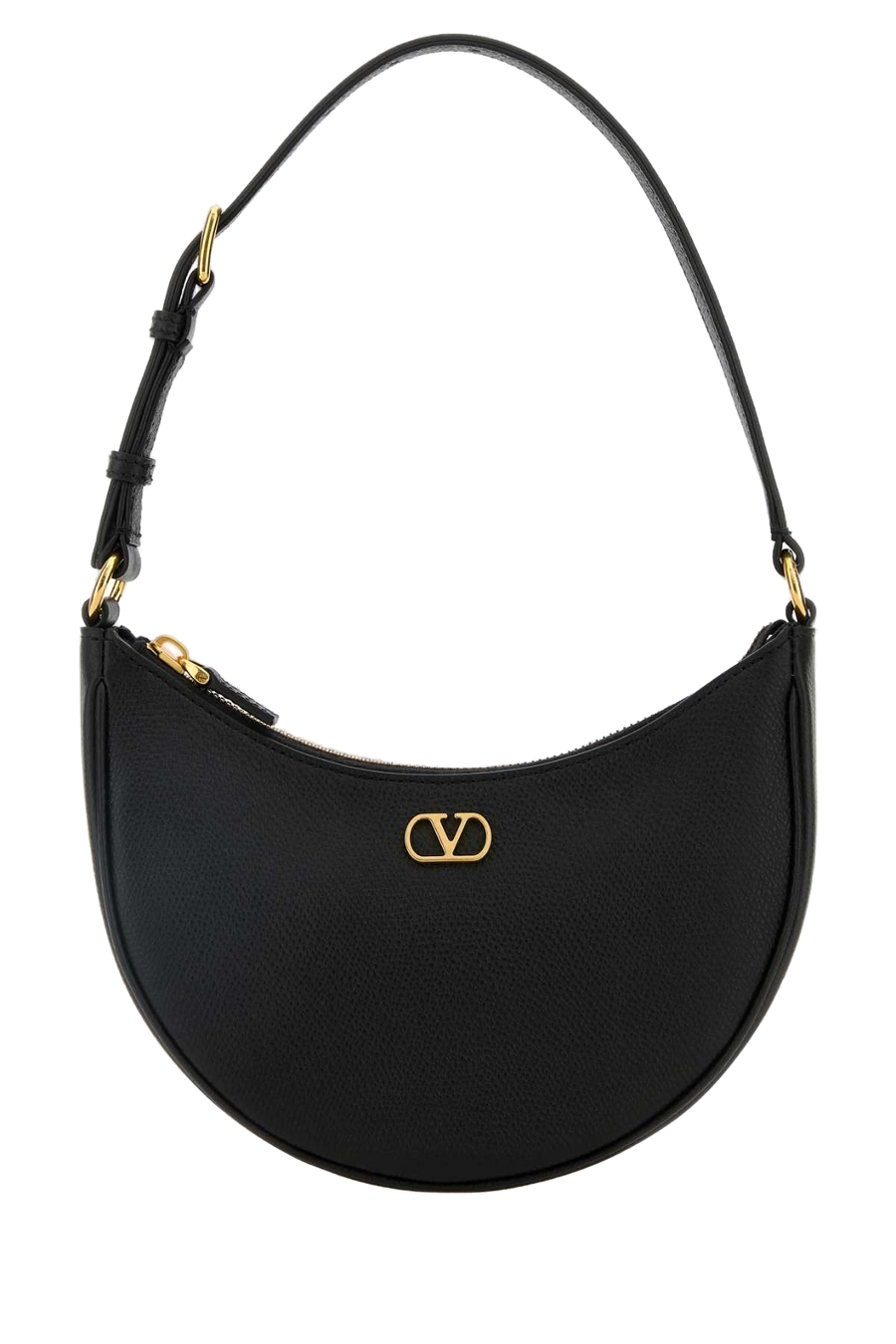 Black Leather Mini Vlogo Shoulder Bag Nero Clutch