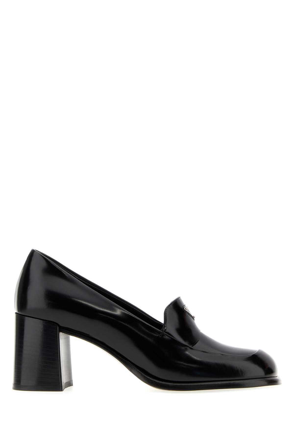 Black Leather Pumps Nero Mocassini