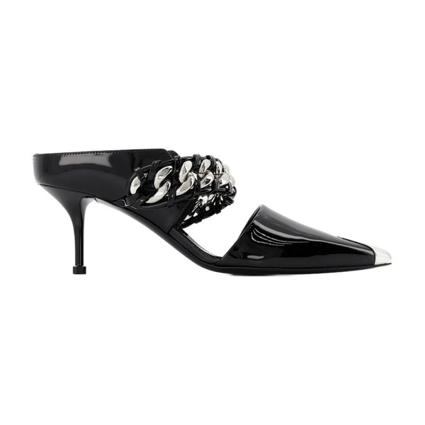 Alexander McQueen leather mule in black