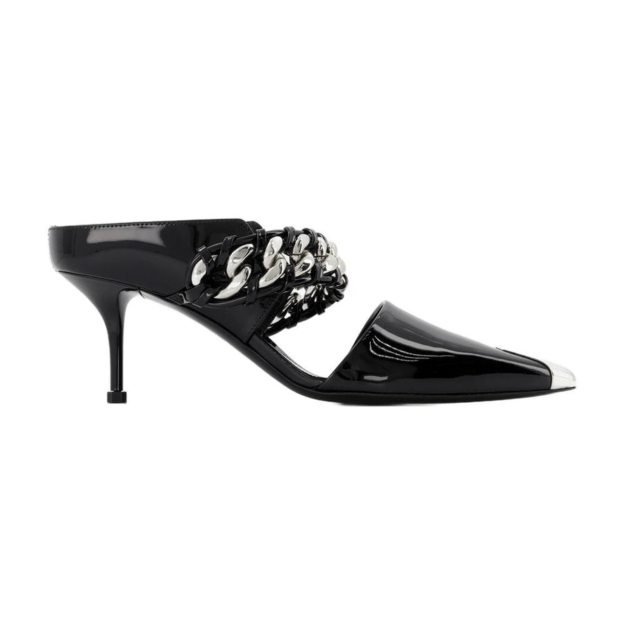 Alexander McQueen leather mule in black