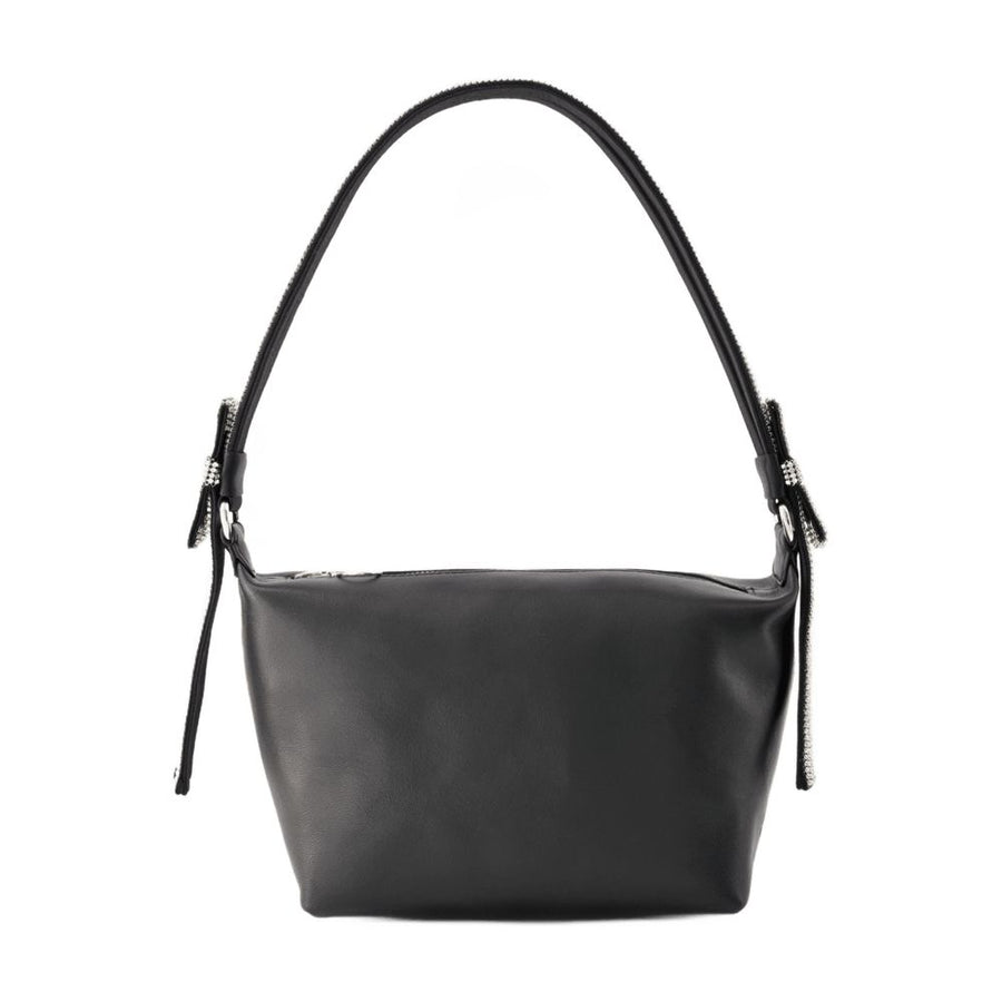 Kara Calfskin shoulder bag in black