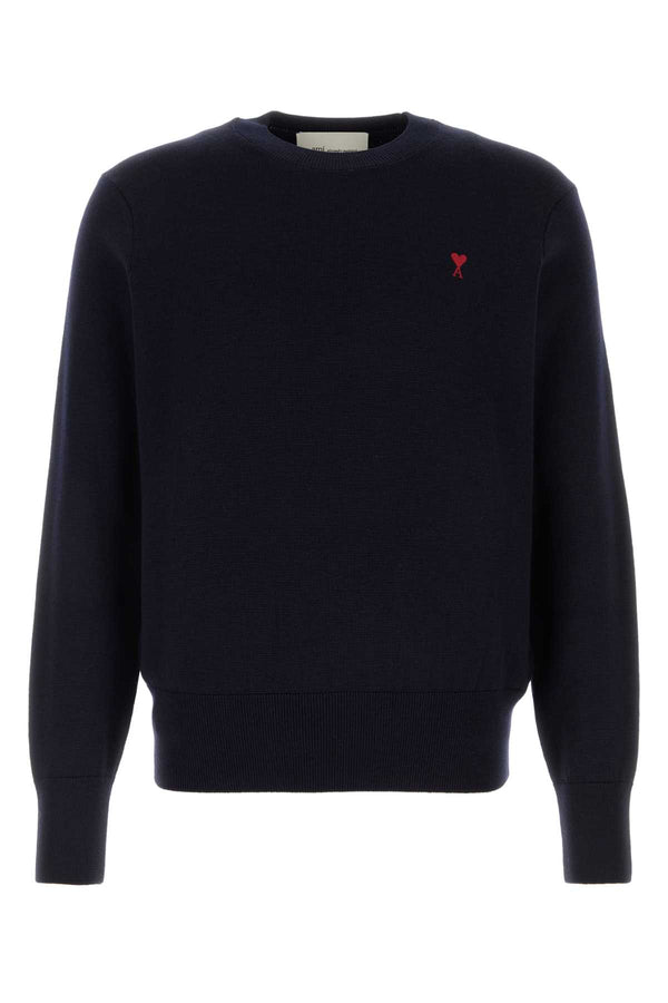 Navy Blue Wool Sweater Marinerouge Exterior: Merino Maglie