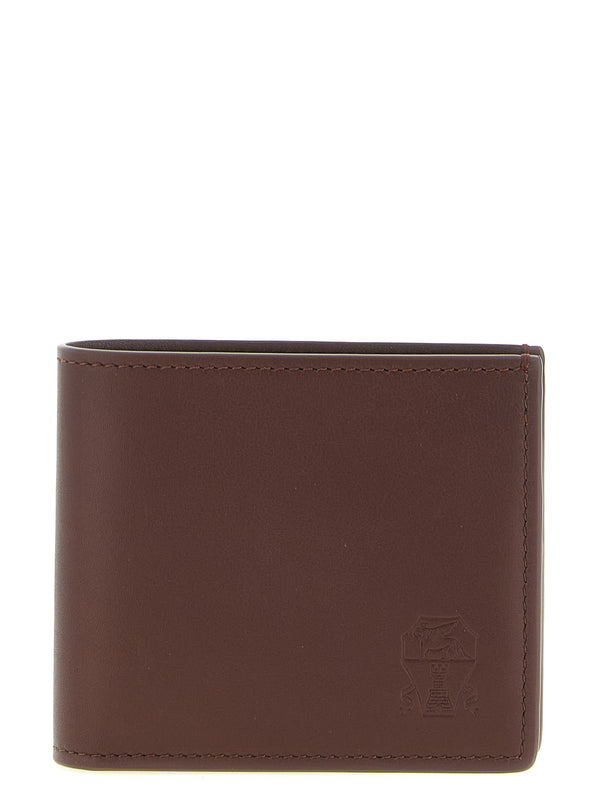 Brunello Cucinelli 100% calfskin leather wallet in brown