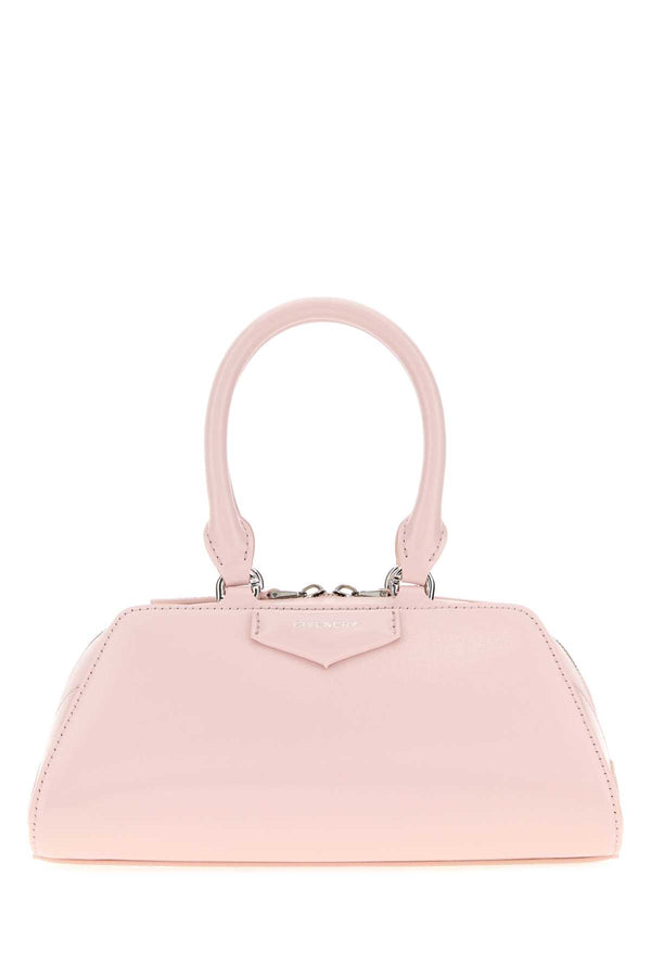Pastel Pink Leather Mini Antigona East-West Handbag Babypink Borse A Mano