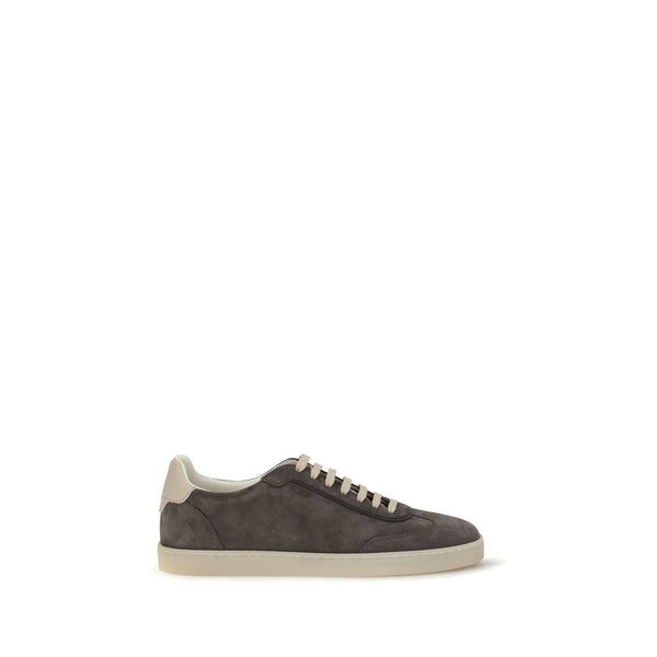 Brunello Cucinelli UPPER 100% Calf Leather Bos Taurus sneaker in gray