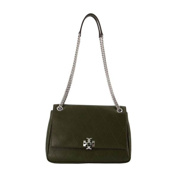 Charlie Shoulder Bag - Tory Burch Leather Khaki Calfskin / Shoulder-hobo-bags