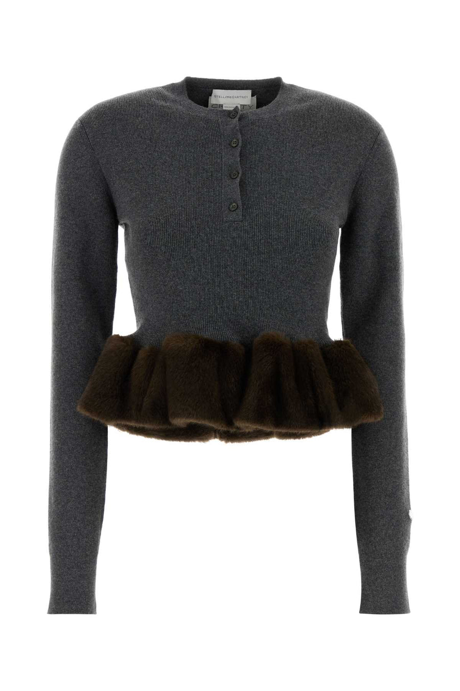 Dark Grey Stretch Wool Blend Sweater Darkgreymelange Exterior: Nylon Elastane Giacche E Gilet