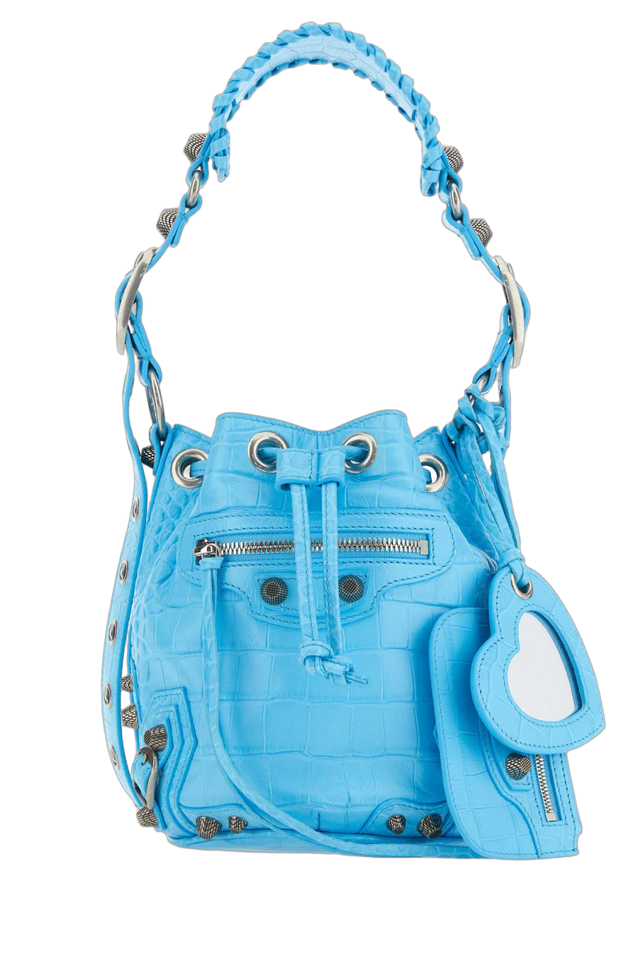 Balenciaga Exterior: 100% Calf bucket bag in blue
