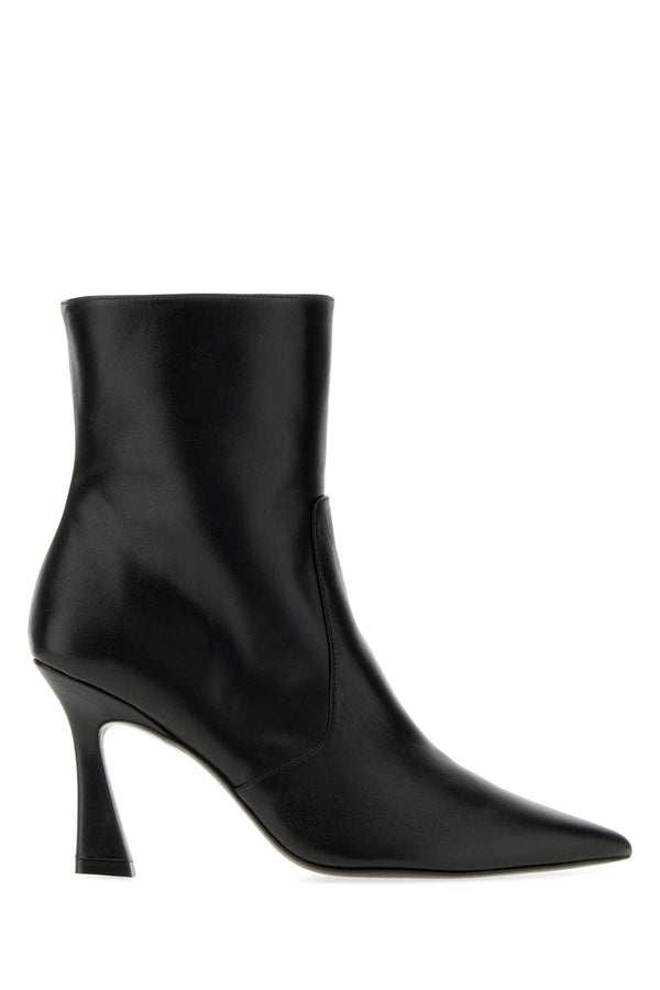 Black Leather Vinnie Ankle Boots Stivali