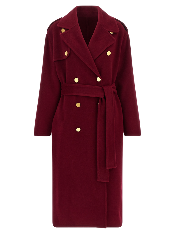 Alberta Ferretti 90% Wool coat in burgundy
