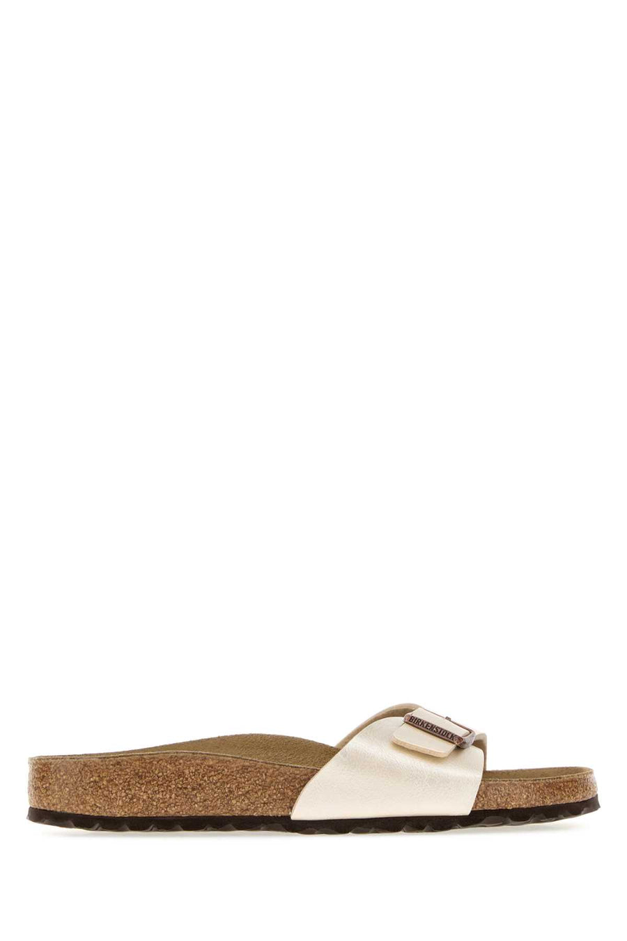 Ivory Leather Madrid Slippers Graceful Pearl White, Birko Flor