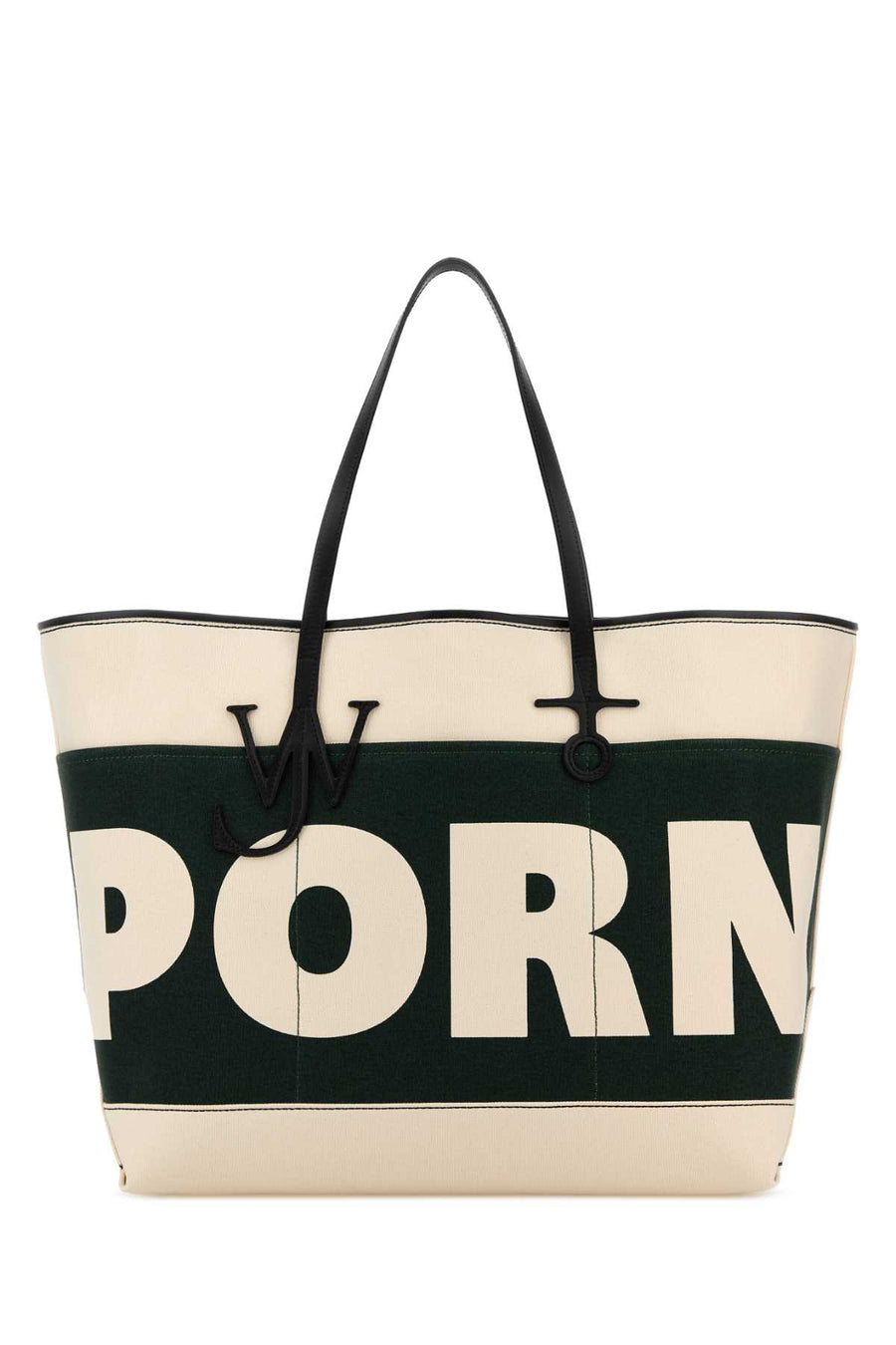 Ivory Canvas Anchor Xl Shopping Bag Greennatural Exterior: Fabric Borse A Mano