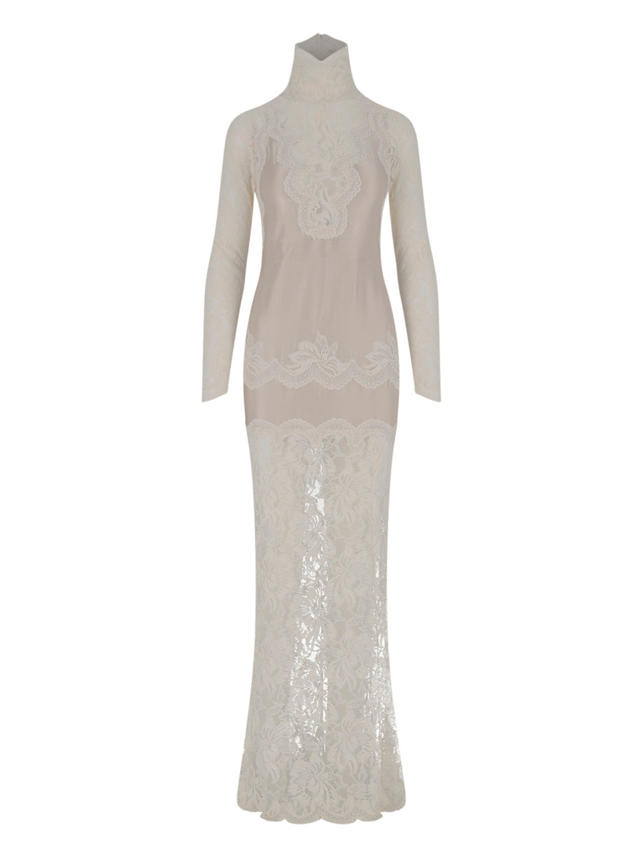 Rabanne 90% Polyamide dress in cream