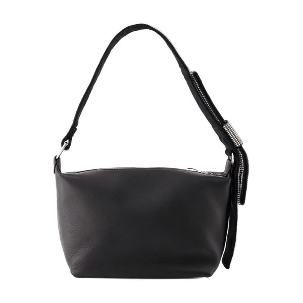 Kara Calfskin hobo bag in black
