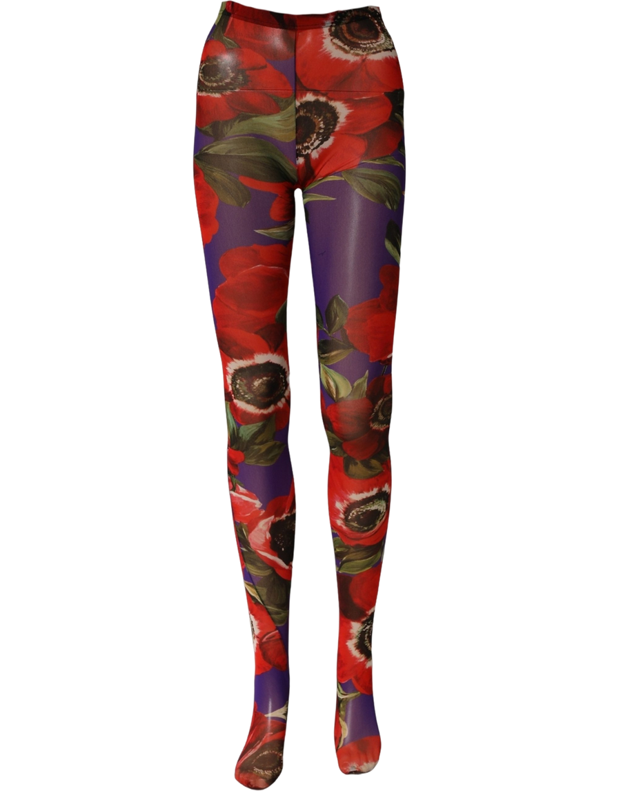 Multicolor Floral Nylon Tights Stockings Socks Clothing