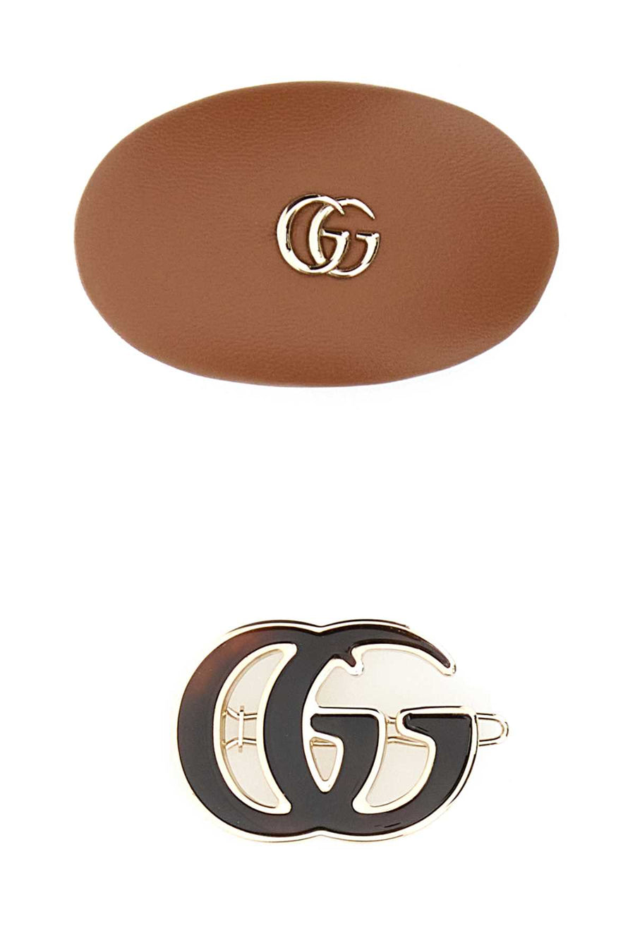 Multicolor Leather And Metal Hair Clips Set Camelebony Cappelli E Fasce Per Capelli