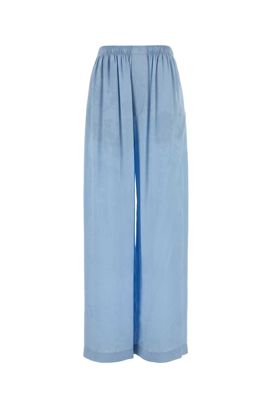 Light Blue Silk Wide-Leg Pant Baby T Ri Polyester Pantaloni